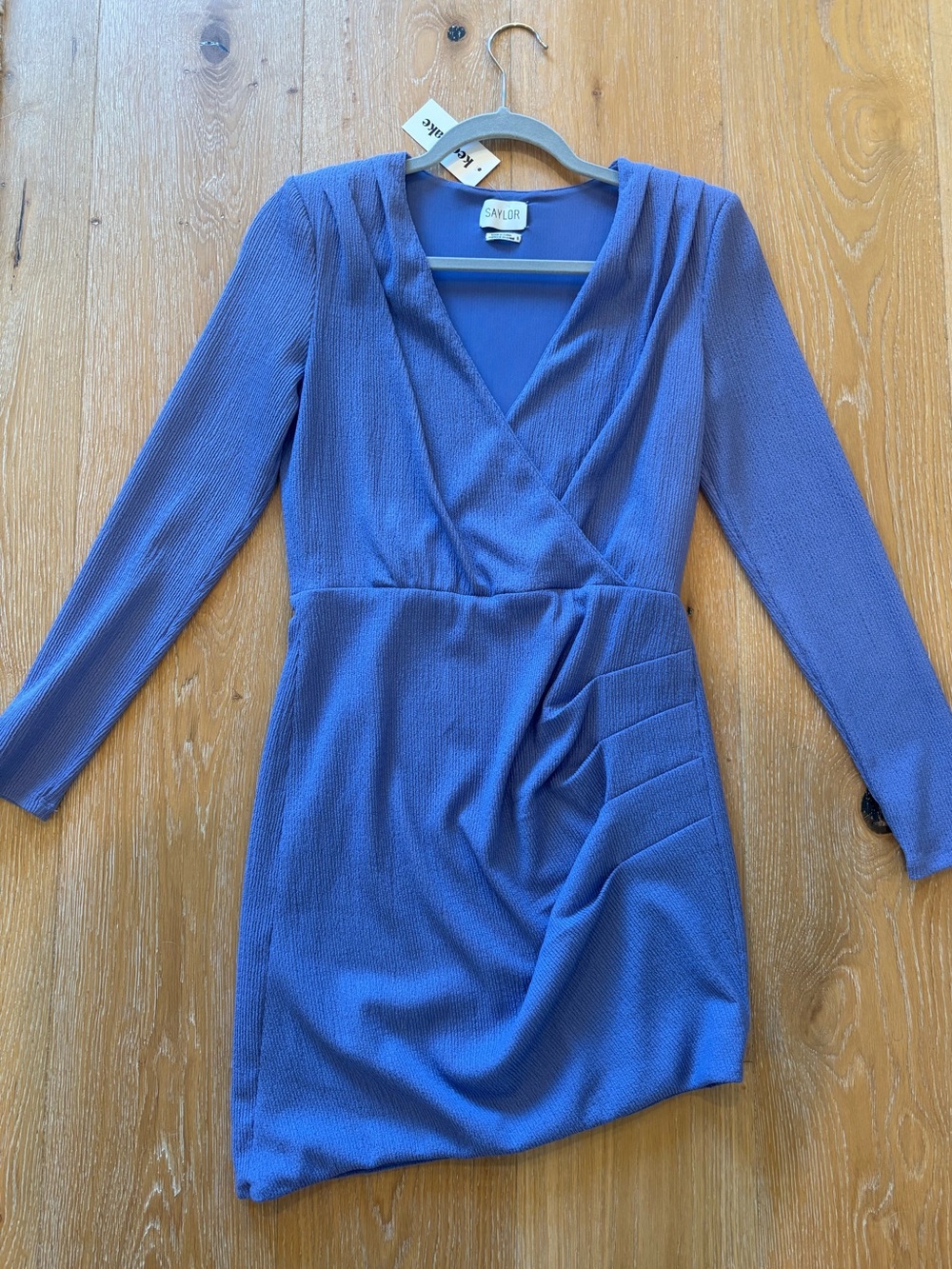 SAYLOR Periwinkle Long-Sleeve Wrap Mini Dress